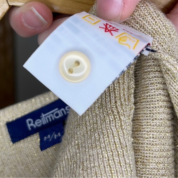 Reitmans Yellow and Gold Metallic Detail Tank Top Turtle Neck + Cardigan - Picture 8 of 10